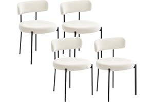HOMCOM Dining Chairs Set of 4, Modern Kitchen Chairs with Corduroy Upholstery and Steel Legs for Living Room, Bedroom, Beige