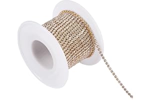 Ornaland 10 Yards Crystal Rhinestone Close Chain Trimming Claw Chain 2mm for DIY Jewelry Crafts Wedding Birthday Party Decoration