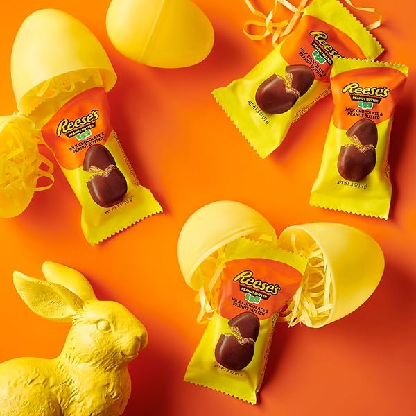 REESE’S MILK CHOCOLATE SNACK SIZE PEANUT BUTTER EGGS, EASTER CANDY BAG, 9.6 OZ