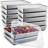 Teecyhooo 12 Pack Stainless Steel Food Storage Containers with Lids Lunch Box Stackable Snack Storage Boxes Reusable Food Container for Restaurant Travel