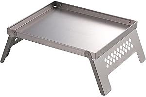 Captain Stag UG-3302 Bonfire Stand, Mini Table, Kamado Dye, for B5 Type, Stainless Steel, Silver