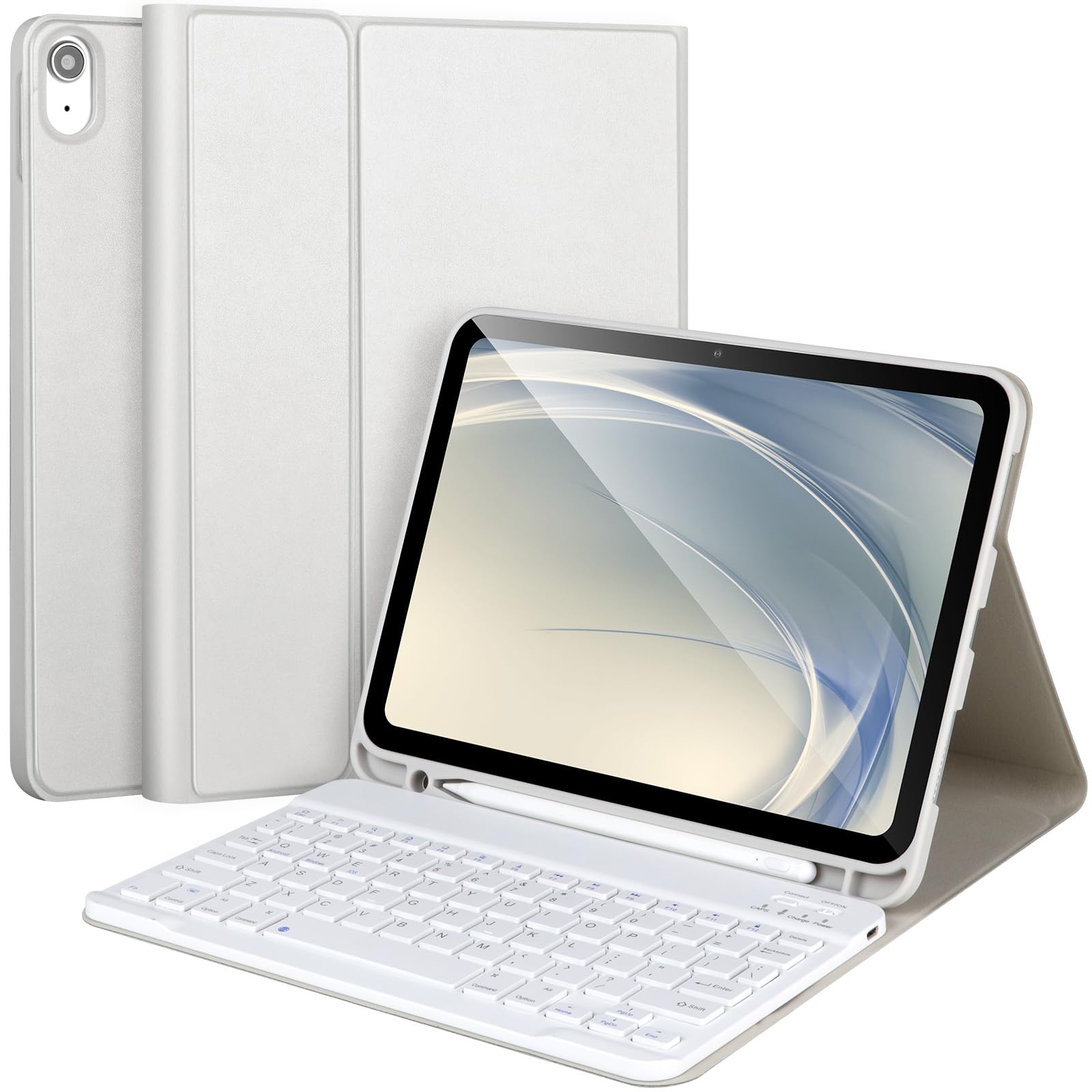 Photo 1 of AHYWTAN for iPad 11/10th Generation Case with Keyboard,Detachable Bluetooth Keyboard case for iPad A16 2025 11 inch/10th Gen 2022 10.9’’ with Pencil Holder, Square Keycaps,Grey