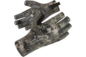 Fishoholic UPF50+ Fingerless Fishing Gloves - Sticky Grip Sun Protection Glove - Kayaking Paddling or Rowing