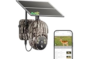 ELYSOO 4G LTE Cellular Trail Cameras, Unlimited Data Plan, 2K HD 360°Full View Game Camera with Solar Power, Security Camera with Motion Activated, Built-in SIM Card, IP65 Waterproof