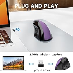memzuoix Ergonomic Wireless Mouse, 2.4G Optical