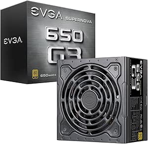 EVGA 220-G3-0650-Y1 SuperNOVA 650 G3, 80 Plus Gold 650W, Fully Modular, Eco Mode with New HDB Fan, 7 Year Warranty, Includes Power ON Self Tester, Compact 150mm Size, Power Supply