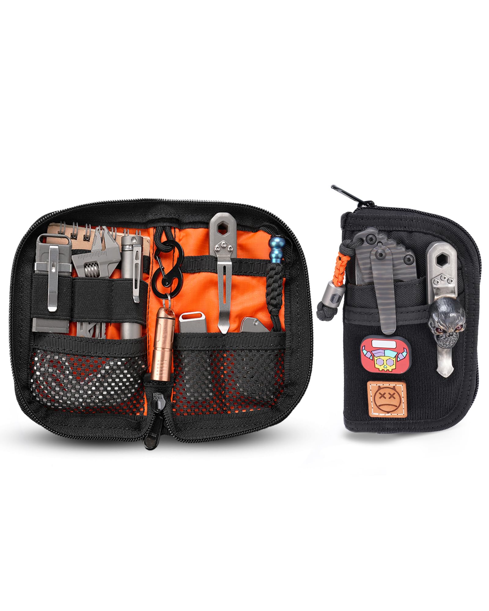 VIPERADE VE10 Small EDC Pocket Pouch, Compact Nylon EDC Organizer Pouch for Men, Small Tool Organiser with 7 Pockets, Mini Tool Organizer for Multitools