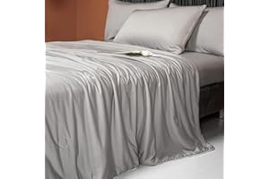 LLanCL Cooling Blankets for Hot Sleepers - Cool Like Ice Cream Blanket for Summer, Lightweight Double-Sided Cooling Comforter Quilt(Twin Size 59" x 79" Grey)