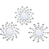 Mirror Wall Decor Metal Sun Mirror Home Decoration Wall Art Decorative Suitable for Living Room Bedroom Bathroom Entryway