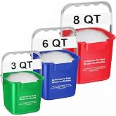 LemonRoad 3pcs Detergent Sanitizing Cleaning Bucket 3+6+8qt, Red,Green,Blue | Built-in Spout with Handle Square Container for Wash Rinse Sanitize Handwash Home Commercial Restaurant Kitchen Office School