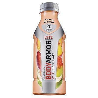 BODYARMOR LYTE Sports Drink Low-Calorie Sports Beverage, Peach Mango, Natural Flavors With Vitamins, Potassium-Packed Electrolytes, No Preservatives, ...
