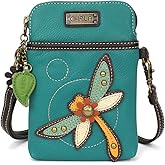 CHALA Garden Animal Collection Cell Phone Crossbody Purse-Women PU Leather/Canvas Multicolor Handbag with Adjustable Strap