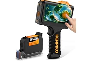 Kenpiko Handheld Inkjet Printer,2025 Newly KP-N01 Handheld Printer Gun 0.5 Inch Nozzle with 4.3’’ Fingertip-Instant Touchscre