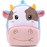 BEFUNIRISE Toddler Backpack for Boys and Girls, Cute Animal Cartoon Mini Backpack Little For Kids 2-6 Years (Cows)