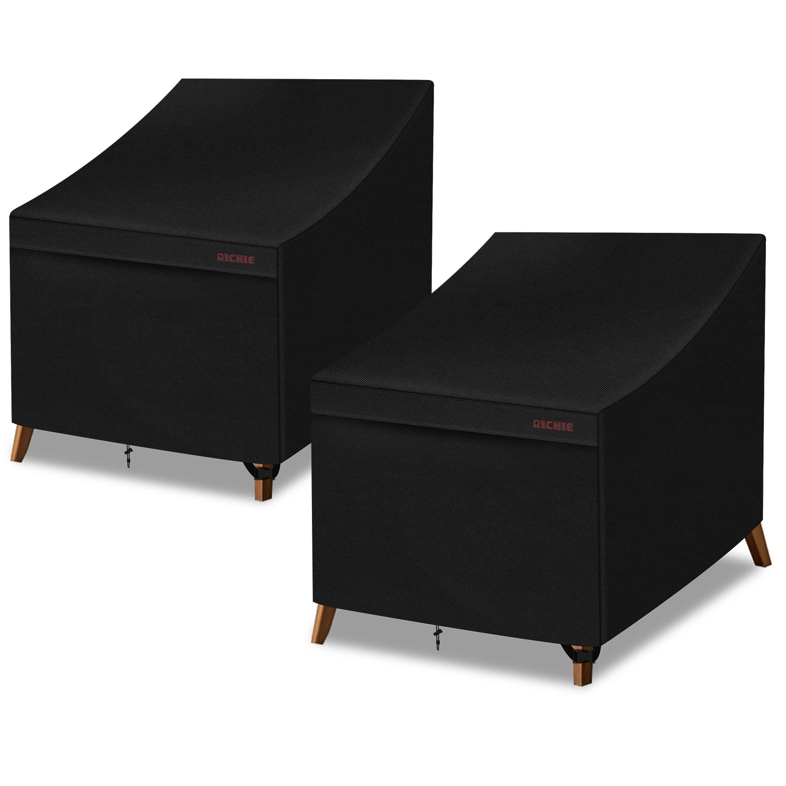 Photo 1 of RICHIE Patio Chair Covers Waterproof, 600D Oxford Fabric Lounge Deep Seat Outdoor Furniture Covers with Air Vents, Fits 38"W x 40"D x 31"H (Black?2 Pack)