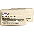 Wavertree & London Basil & Neroli Scented Natural Soap Bars (2 Bars), 7oz Moisturizing French Triple Milled Soap enriched with shea butter - Plant Oil Bath & Body Soap Bars [100% Naturally derived]