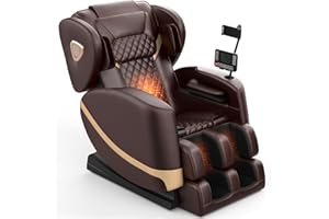 FURNIMAT 2025 Massage Chair Full Body, Zero Gravity Massage Chair with 10 Fix Rollers, Heating, Foot Massage, Auto Modes, Bluetooth Speaker, Touch Screen Controller (Brown Premium)