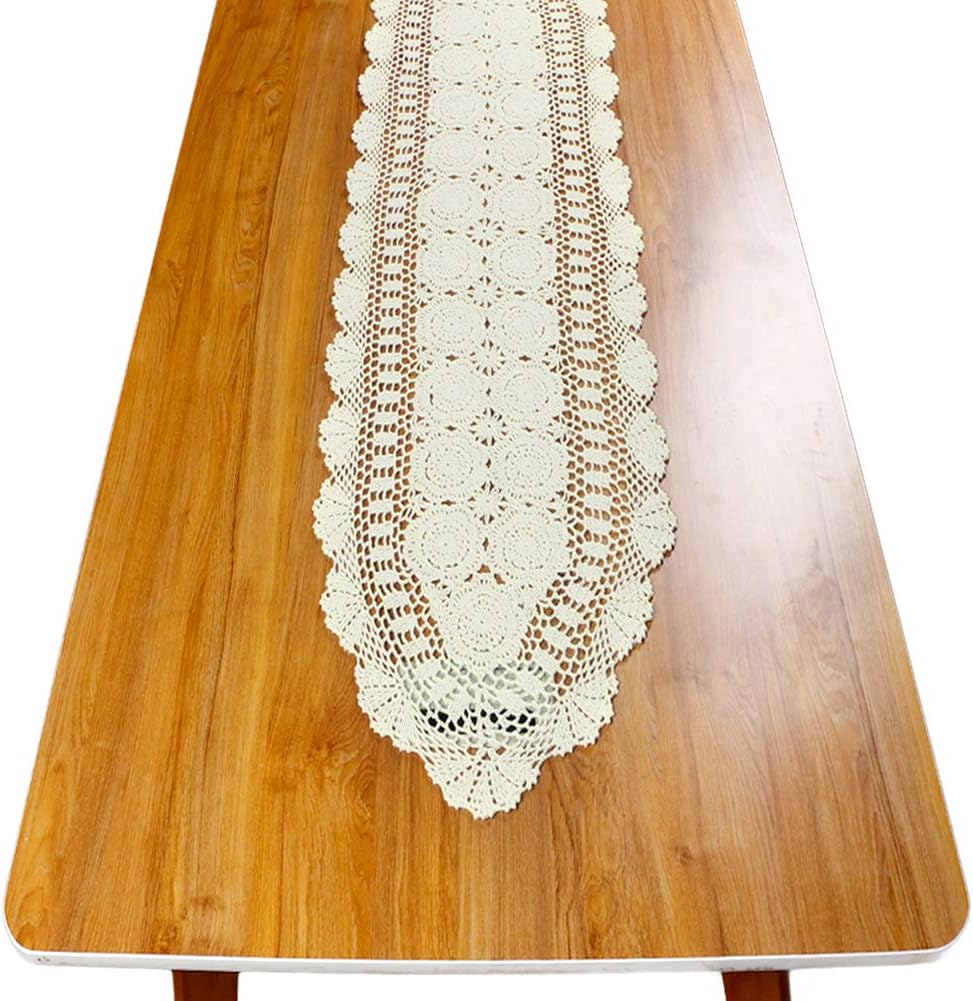 Best beige lace end table runner