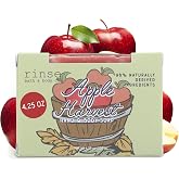 Rinse Bath &amp; Body Apple Harvest Soap Bar Handmade Vegan 4.25 oz | 98% Naturally Derived Castile Soap with Fresh Apple Harvest Scent Shea Cocoa Butter