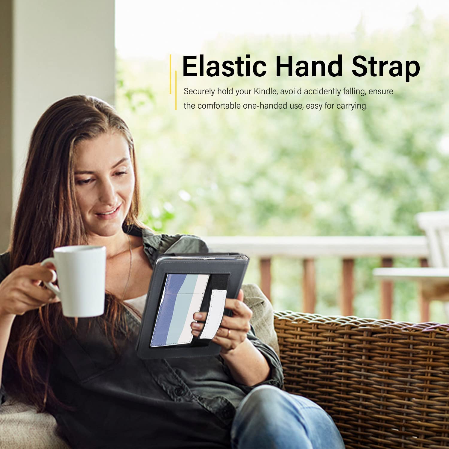 SCSVPN Case for 7''/6.8'' All-New Kindle Paperwhite(12th/11th Generation-2024/2021) and Kindle Colorsoft Signature Edition, Premium PU Protective Cover with Stand-Hand Strap-Auto Wake/Sleep-Card Slot