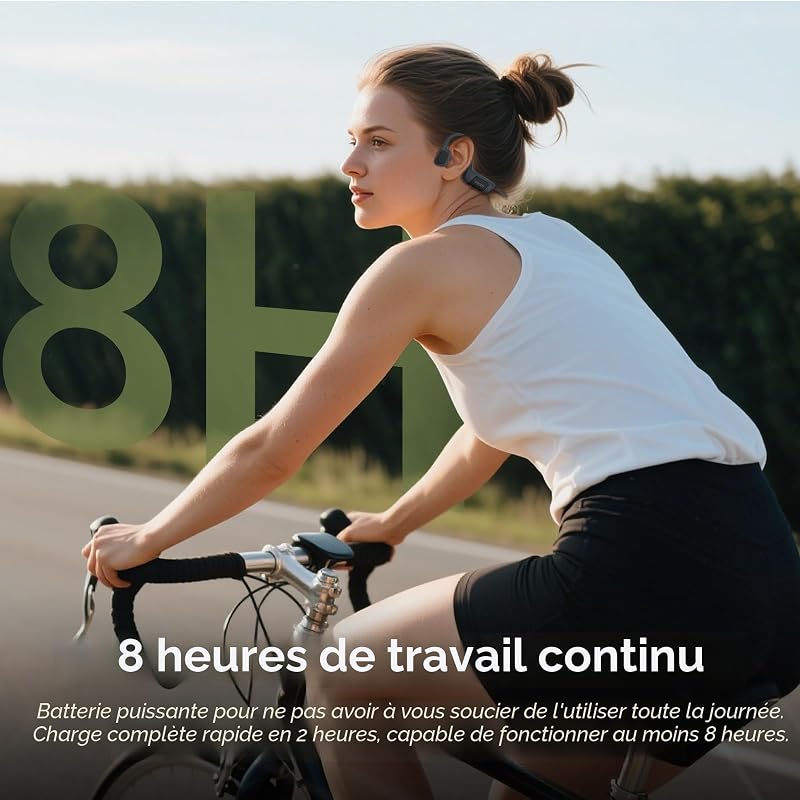 IFECCO Casque Conduction Osseuse Natation, IP68 Étanche (Noir)
