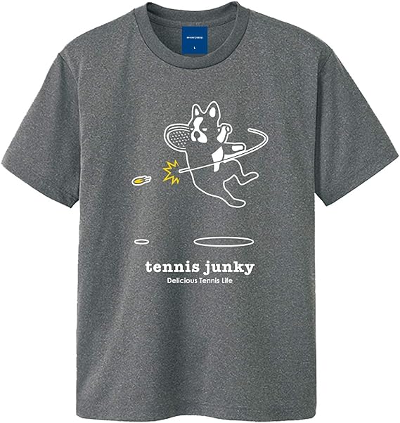 Amazon テニスジャンキー Tennis Junky ドライ Tシャツ エアー犬 Tj0018 133 ヘザーグレー L シャツ 通販