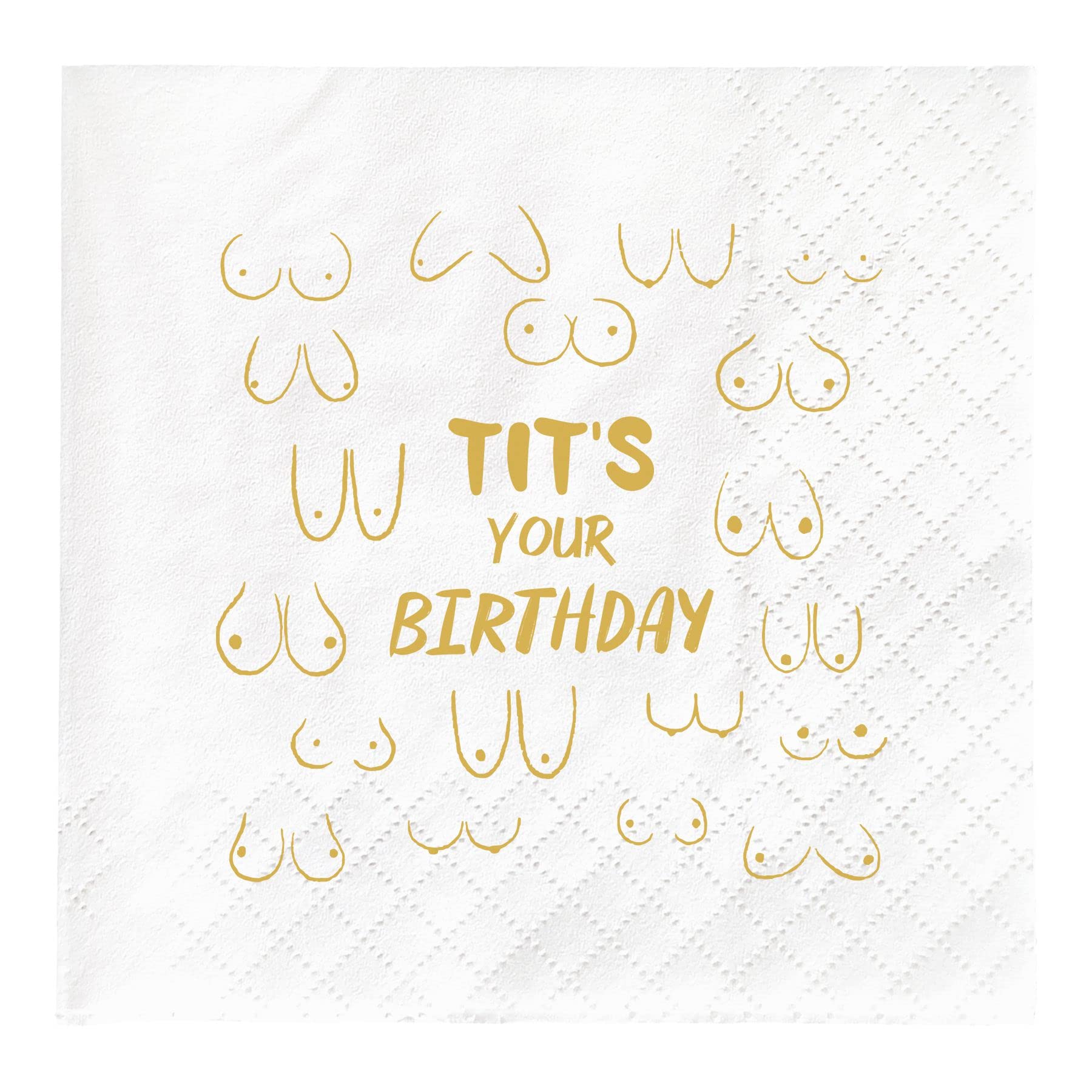 Photo 1 of Joyiou Funny Birthday Gift Napkins For Women or Men, Dirty Adult Friend Birthday Gift Party Decorations, Rude Gift for Her Him, Cheeky Birthday Gift, 45x4.5In 50Pcs 2Ply