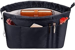 Vercord Purse Insert Organizers for Tote Handbag Bag in Bag with Zipper Liner Bag Organizer for Women 14 pockets