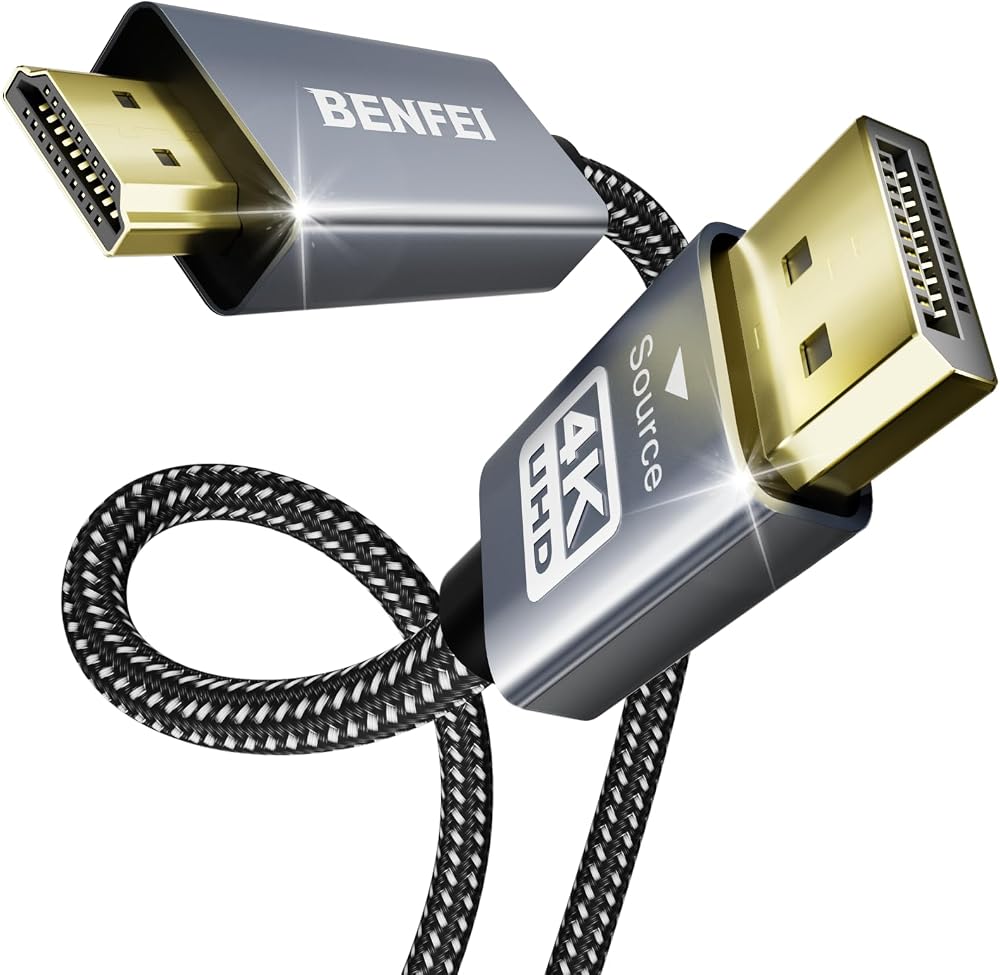 Benfei DisplayPort to HDMI 3m Cable Aluminum Shell Nylon Braided