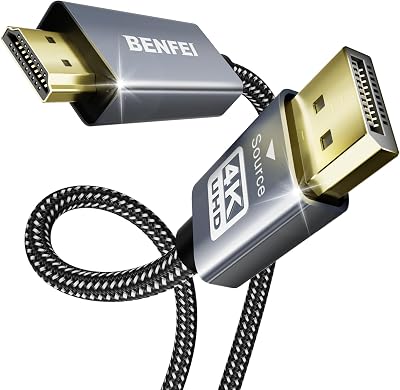 Benfei DisplayPort to HDMI 3m Cable Aluminum Shell Nylon Braided