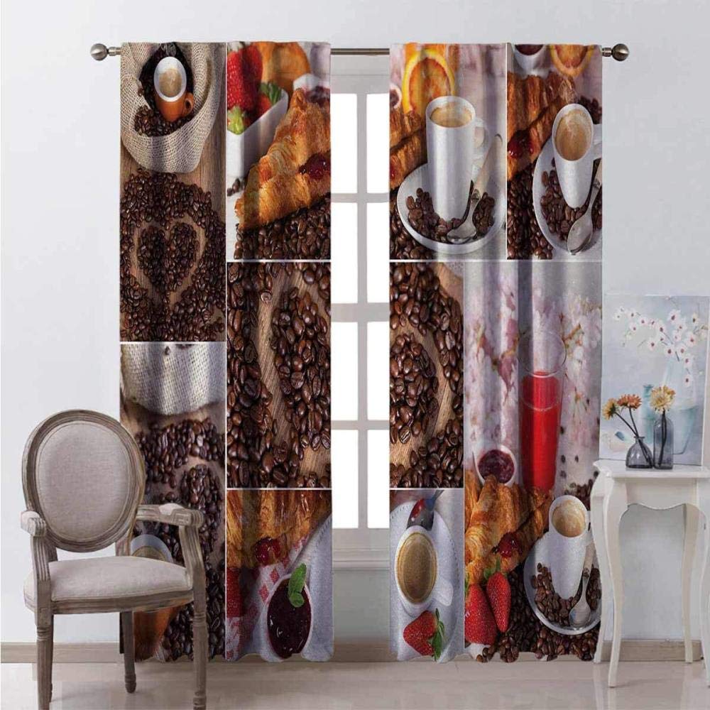 GGDPSJT Schlafzimmer Verdunkelungsvorhänge 140x100cm Kaffeebohnen