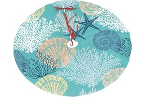 SUBVCIK Starfish Christmas Tree Skirt 36" for Xmas Holiday New Year Party Circle Tree Mat Ornaments Decoration