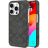 Coach Signature Canvas Slim Wrap iPhone 15 Pro Case, Compatible with Wireless Charging - Signature Charcoal