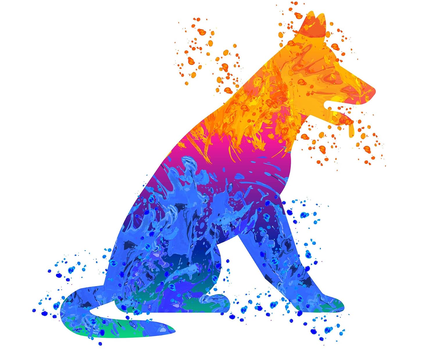Cute Dog Gifts for Her - Vibrant Watercolor Dog Portrait Gift for Pet Owner - Animal Pet Wall Decor Print 8x10 Inch…