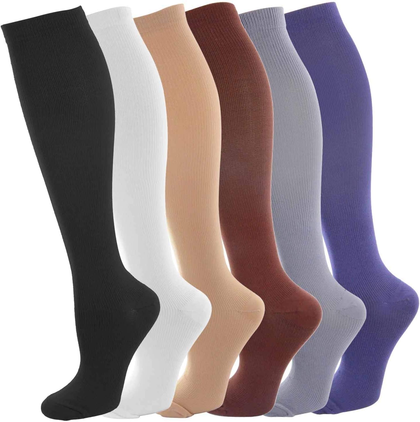 NOVAYARD Compression Socks For Women& Men Graduated 15-20 mmHg Media De Compresion Mujer(6 Pairs) (Assorted 1, Small-Medium)