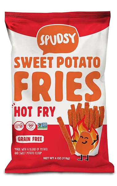 SPUDSY HOT SWEET POTATO FRIES, 4 OZ