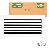 GREEN VENT Modern AC Vent Cover 14x6, Linear Slot Diffuser Wall &amp; Ceiling | Aluminum Slim Design, Fits 14x6 Duct Opening (Face 15.7x7.8in), Decorative HVAC Air Vent Cover, Adjustable Airflow, White