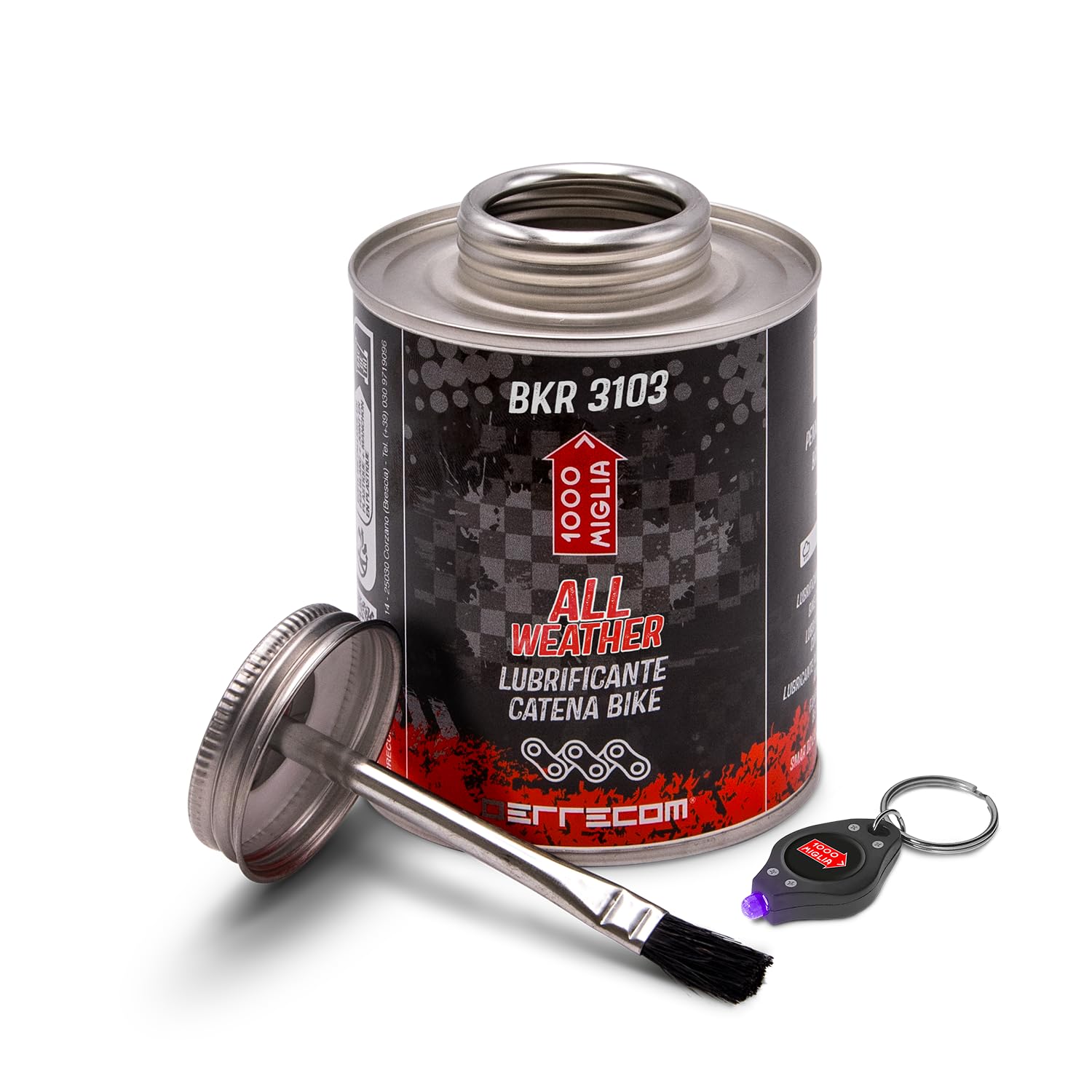 Errecom 1000 Miglia BKR 3103-400 ml Can, All Weather Lube Bike Chain, for All Weather Conditions, Brush included
