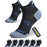 ASLU Men's Casual Cotton Ankle Socks 6-Pair with Arch Support, Seamless Toe & Pull Tab for Breathable Everyday Comfort