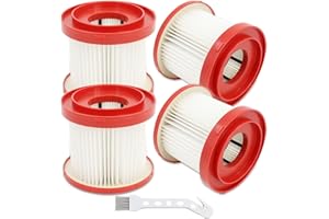 KAULOLADO Vacuum Filter 49-90-1900 For Milwaukee, Compatible With Milwaukee Cordless M18 Vacuum 0780-20 0880-20, 4 Pack 49-90-1900 Wet Dry Vacuum Filter