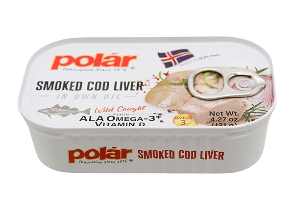 MW POLAR SMOKED COD LIVER IN OIL 4.27 OZ – WILD-CAUGHT, RICH IN OMEGA-3, READY TO EAT – PREMIUM QUALITY SEAFOOD (PACK OF 1)