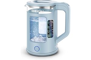 Dezin Electric Kettle with Keep Warm Function, BPA Free Window-Glass Double Wall Design Electric Tea Kettle, 1.5L Bicolor LEDHot Water Kettle with Auto Shut-Off and Boil Dry Protection for Coffee, Tea
