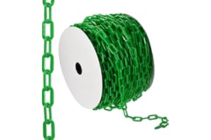 PATIKIL 200ft Plastic Barrier Chain, Safety Barrier Chain Plastic Chain Links Crowd Control Barrier for Fence Gate Garden Construction Driveway Elevator Parking Lot, Green