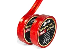 DYNTA Reflective Tape DOT-C2 Red High Visibility 1Inch x 30Ft Waterproof Adhesive 2 Rolls (1Inch x 15Ft) Conspicuity Reflector Tape for Trailers, Mailboxes, Railings, Bikes, Trucks, Cars, Yachts, Outdoors