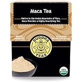 Buddha Teas Organic Maca Tea - Herbal Tea, Microplastic &amp; Caffeine Free | 18 ct. Earthy with mild malt-like sweetness.
