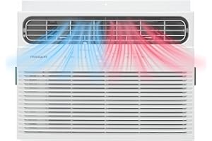 Frigidaire 8,000 BTU Window Air Conditioner with Supplemental Heat, Cools & Heats Up to 350 Sq. Ft., Remote Control, Quiet Operation, Eco Mode, 3 Fan Speeds, White