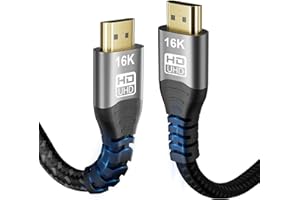 16K 10K 8K HDMI 2.2 Cable 96 Gbps 5 FT, Certified Ultra High Speed HDMI® Cable 16K 30Hz 8K/120Hz 4K 240HZ eARC HDCP 2.2&2.3 H