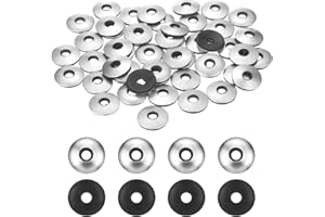 uxcell 120Pcs EPDM Bonded Sealing Rubber Washers, 1/4" x 3/4" 304 Stainless Steel Neoprene Rubber Washers Gasket for Screws, 