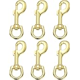 PATIKIL 6Pcs Flag Swivel Snap Clips, 4.1 Inch Heavy Duty Alloy Flag Pole Snaps Hooks Stainless Flagpole Accessories for Rope Hardware Key Chain Leash Leather Craft, Gold Tone