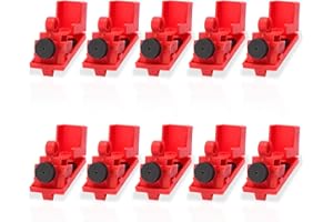 OMGTMD Circuit Breaker Lockout Device - Lockout Tagout Kit 10 PCS Universal Single Pole Clamp Lockout Tagout Electrical Breaker for Loto Station Lock Out Tag Out Set